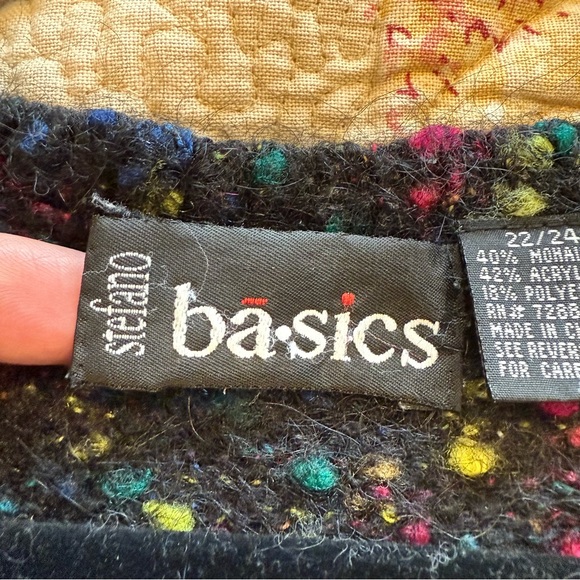 Vtg 80/90s Mohair Blend Button Front Sweater Vest Paint Splatter Boho Whimsigoth - Picture 2 of 8